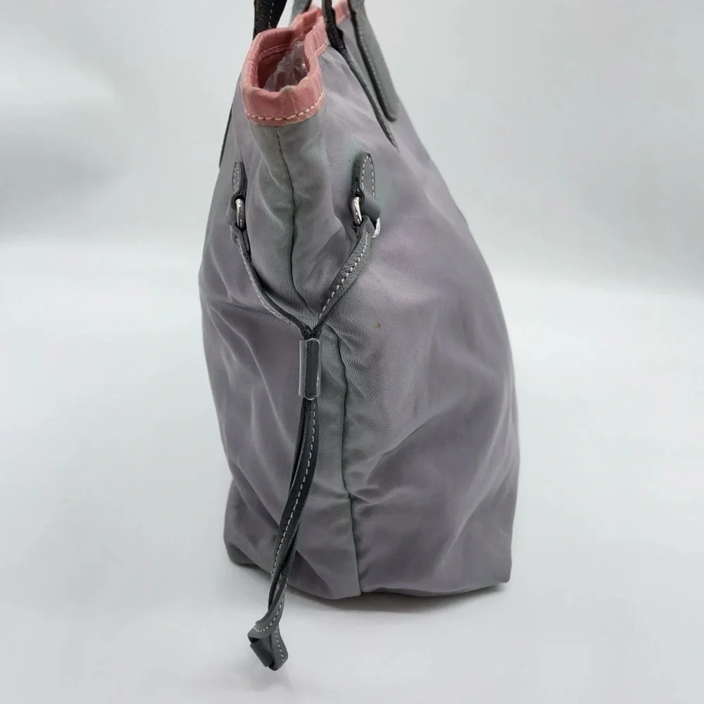 Authentic Prada Saffiano Nylon Gray Tote Bag W/C